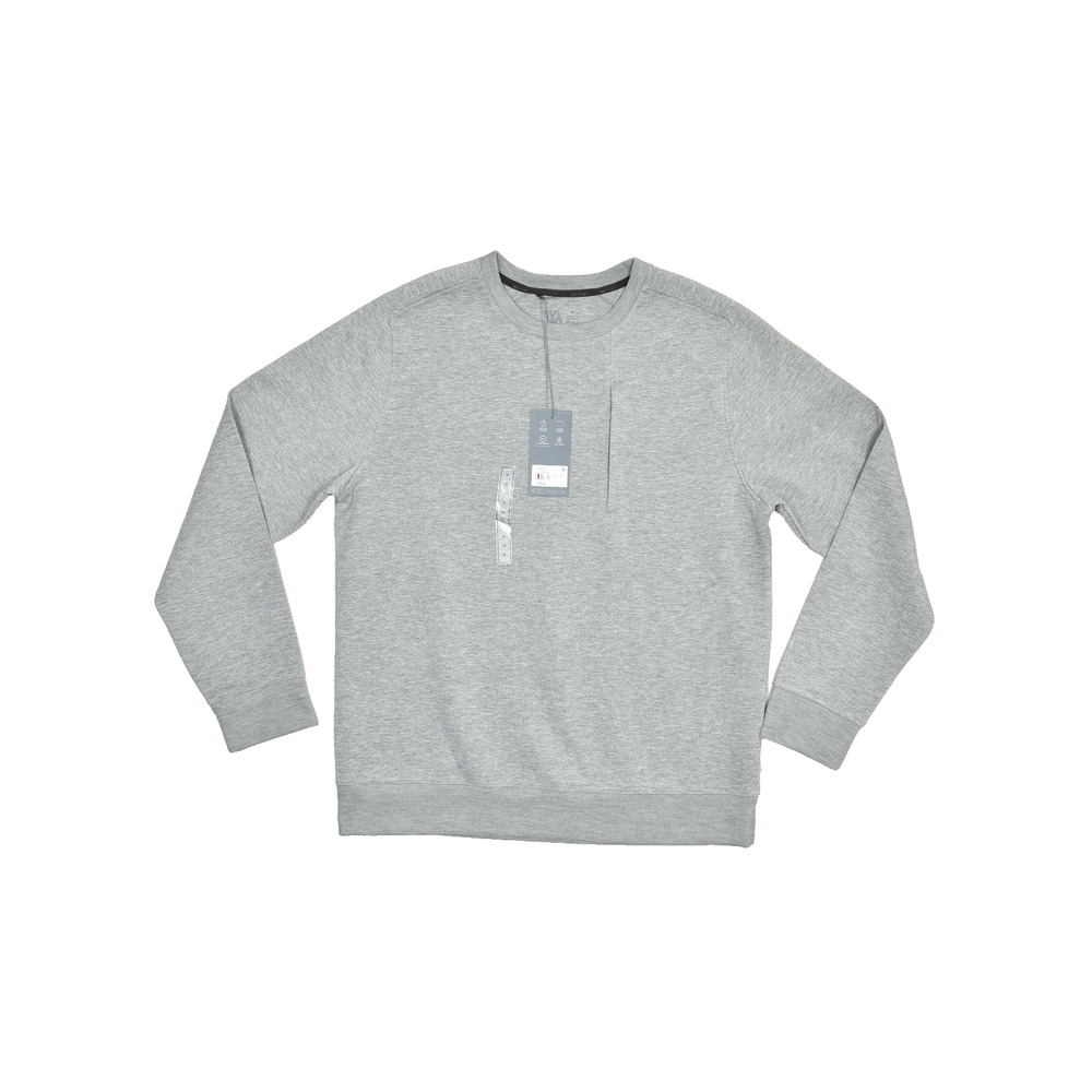 NEW VRST Men's Pinnacle Fleece Crew Sweater. Size M. Gray. Chest Zip Pocket